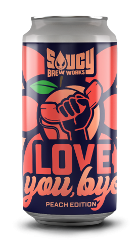 Love You, Bye Peach Edition beer can